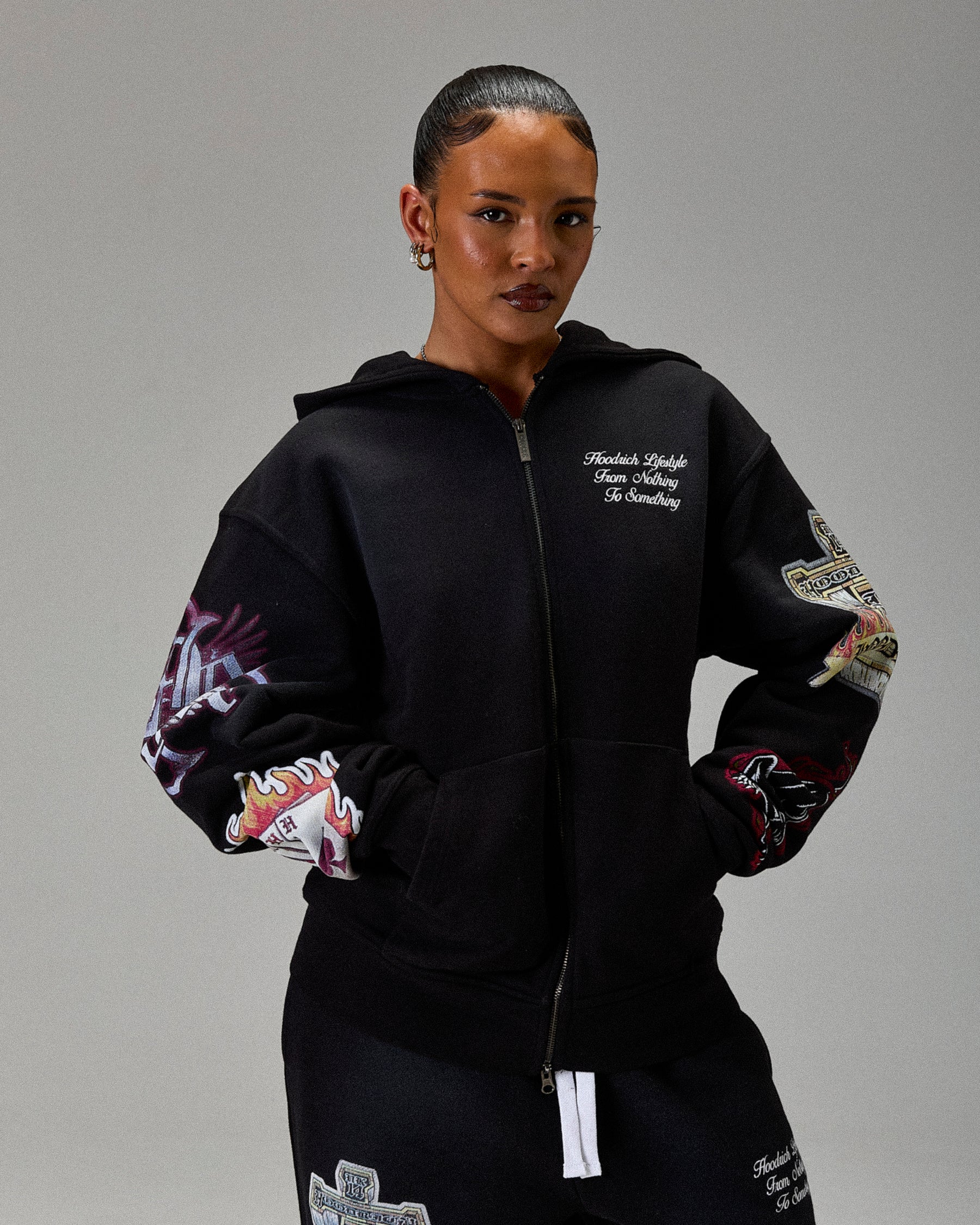 The Winner's Circle Phase Oversized Zip Hoodie - Black