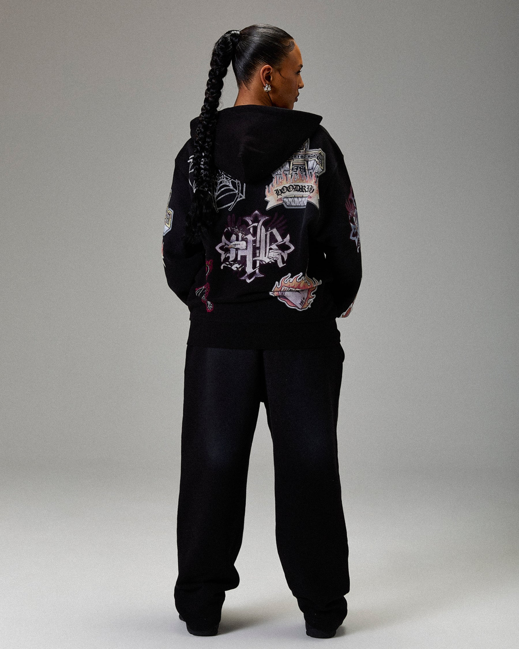 The Winner's Circle Phase Oversized Zip Hoodie - Black