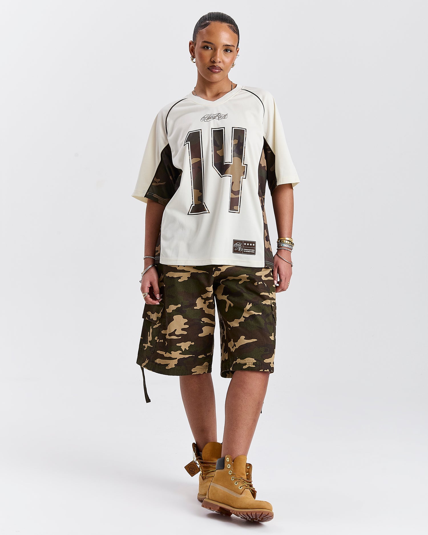 Field Oversized Cargo Woven Jort - Camo