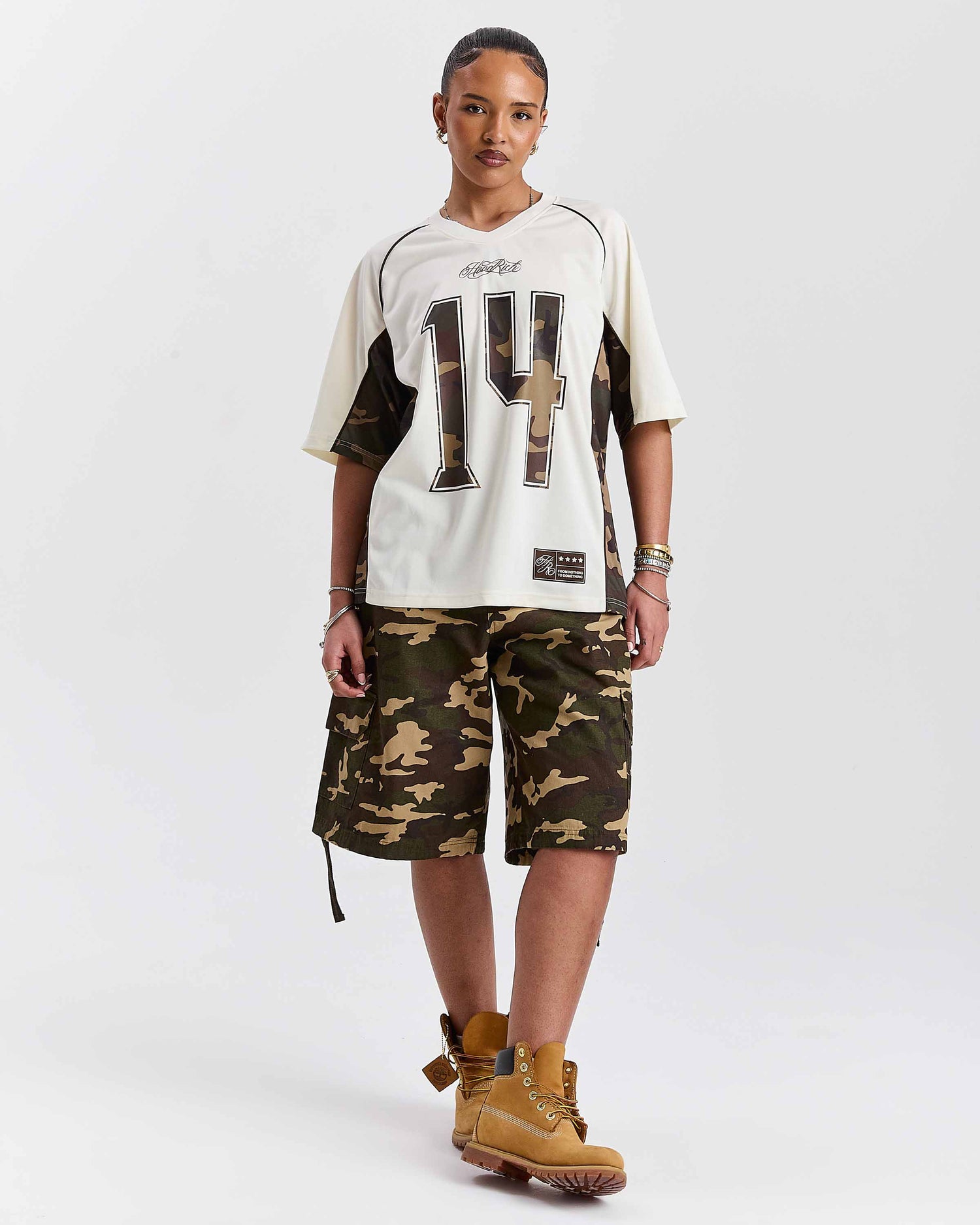 Field Oversized Cargo Woven Jort - Camo
