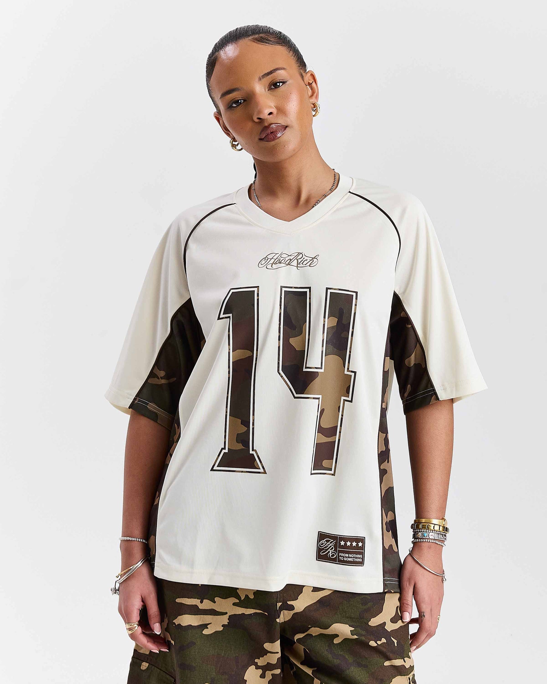 Field Oversized Jersey - White/Camo