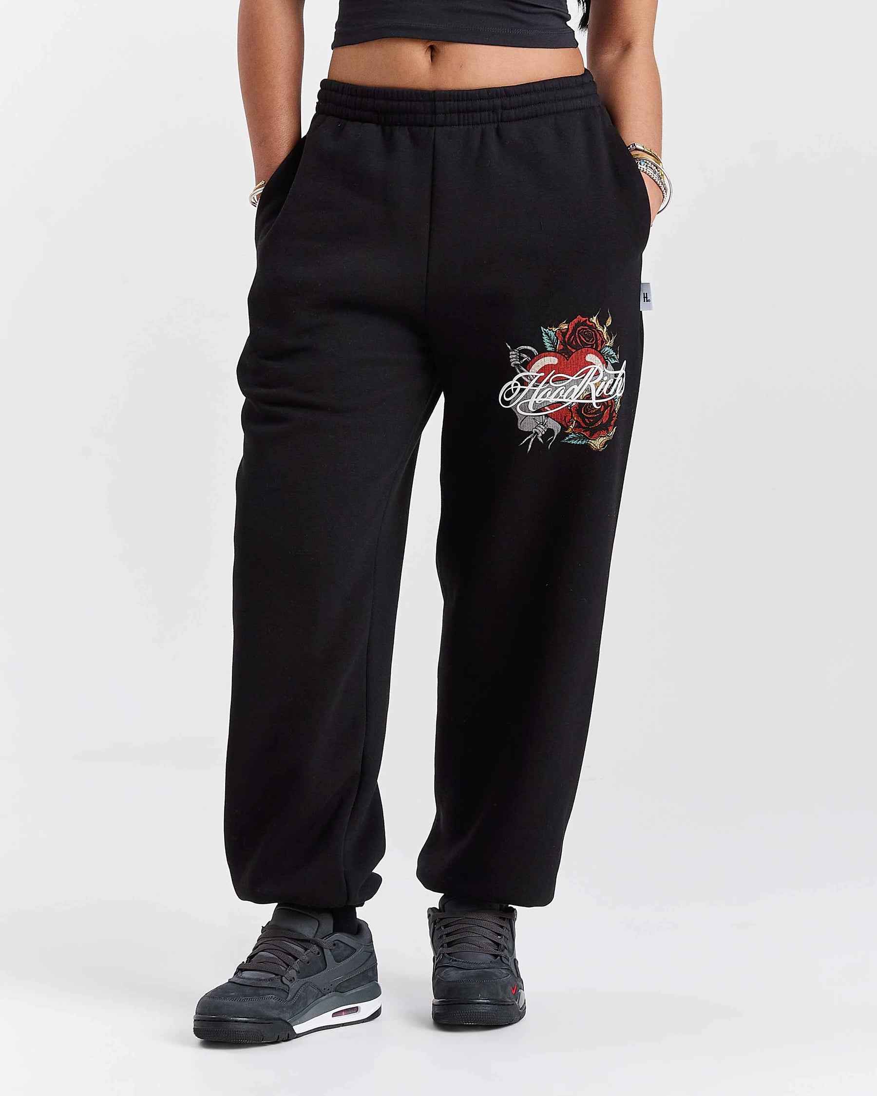 Vox Oversized Joggers - Black/Red