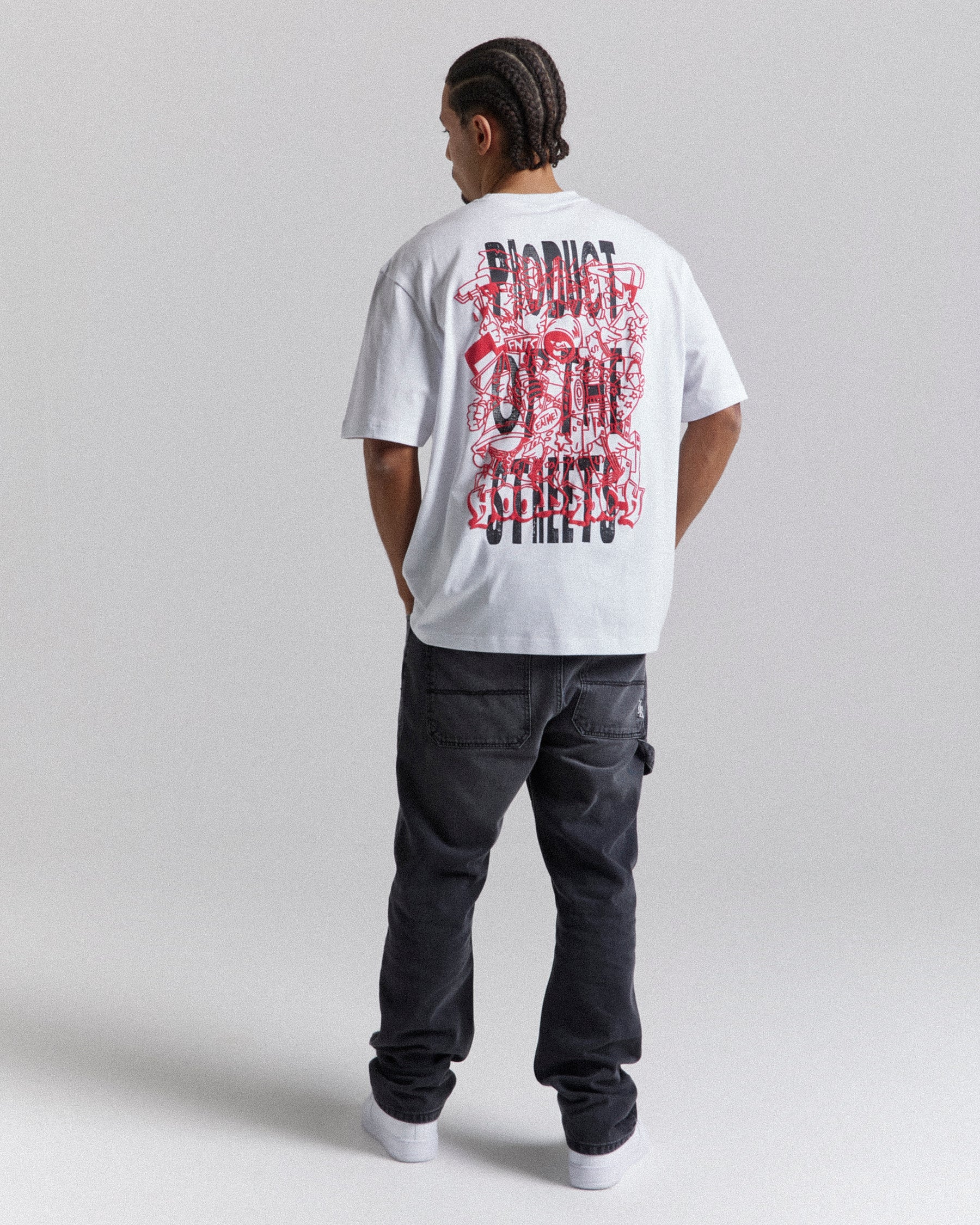 Mural Oversized T-Shirt - White/Red