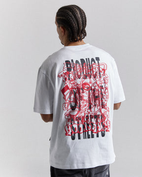 Mural Oversized T-Shirt - White/Red