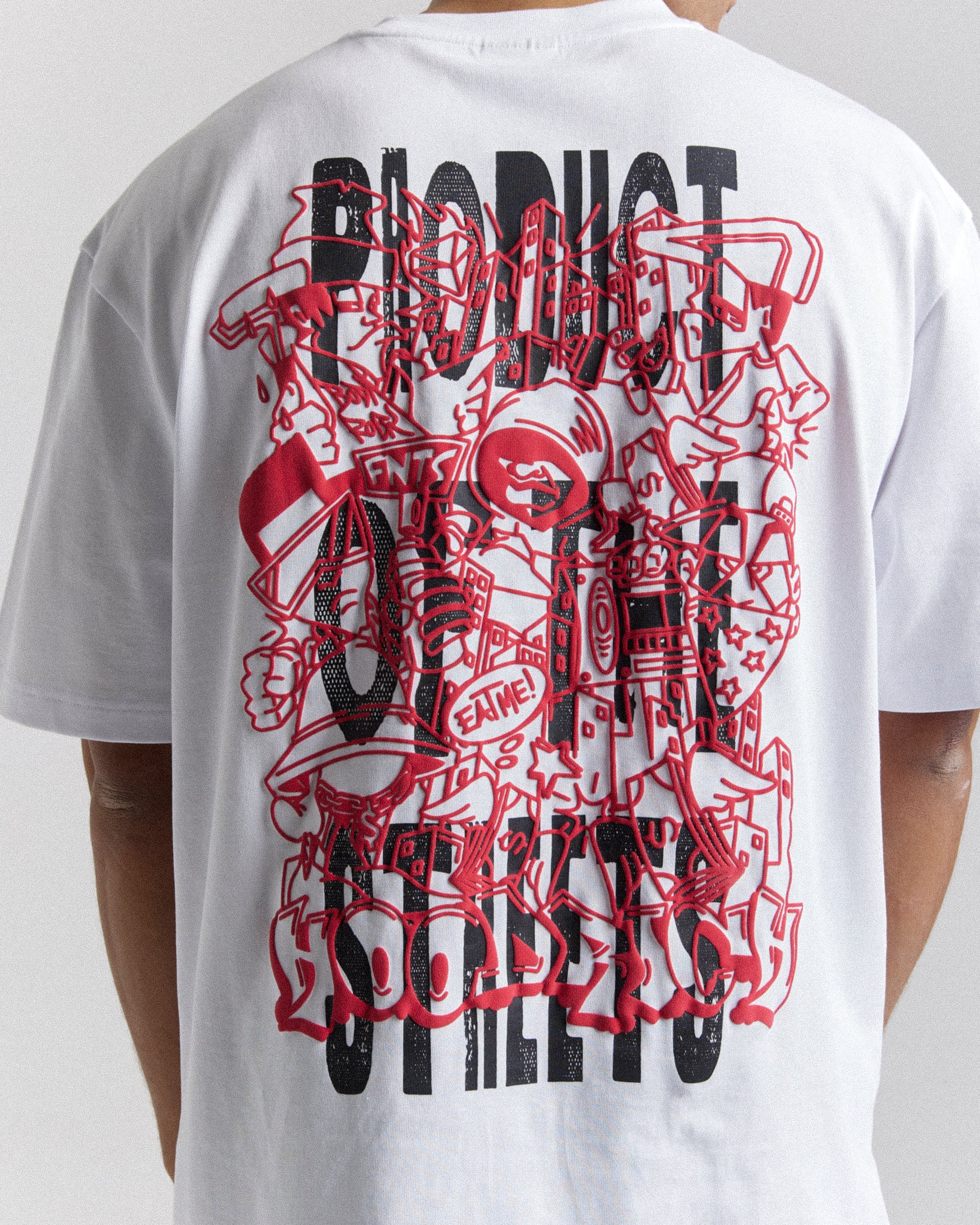 Mural Oversized T-Shirt - White/Red