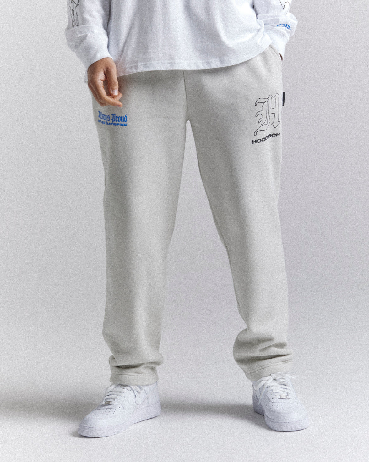 Blaze Oversized Open Hem Jogger - Grey/Blue/Black