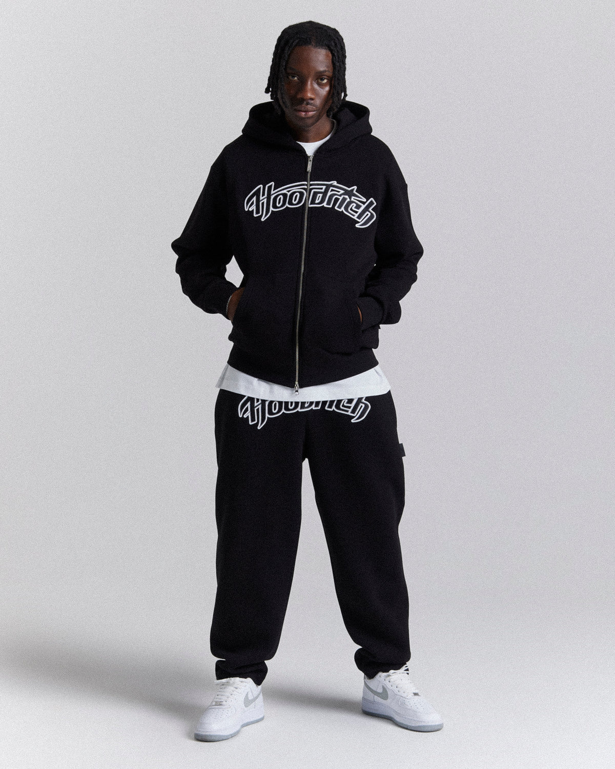 Galaxy Oversized Open Hem Jogger - Black/White/Red