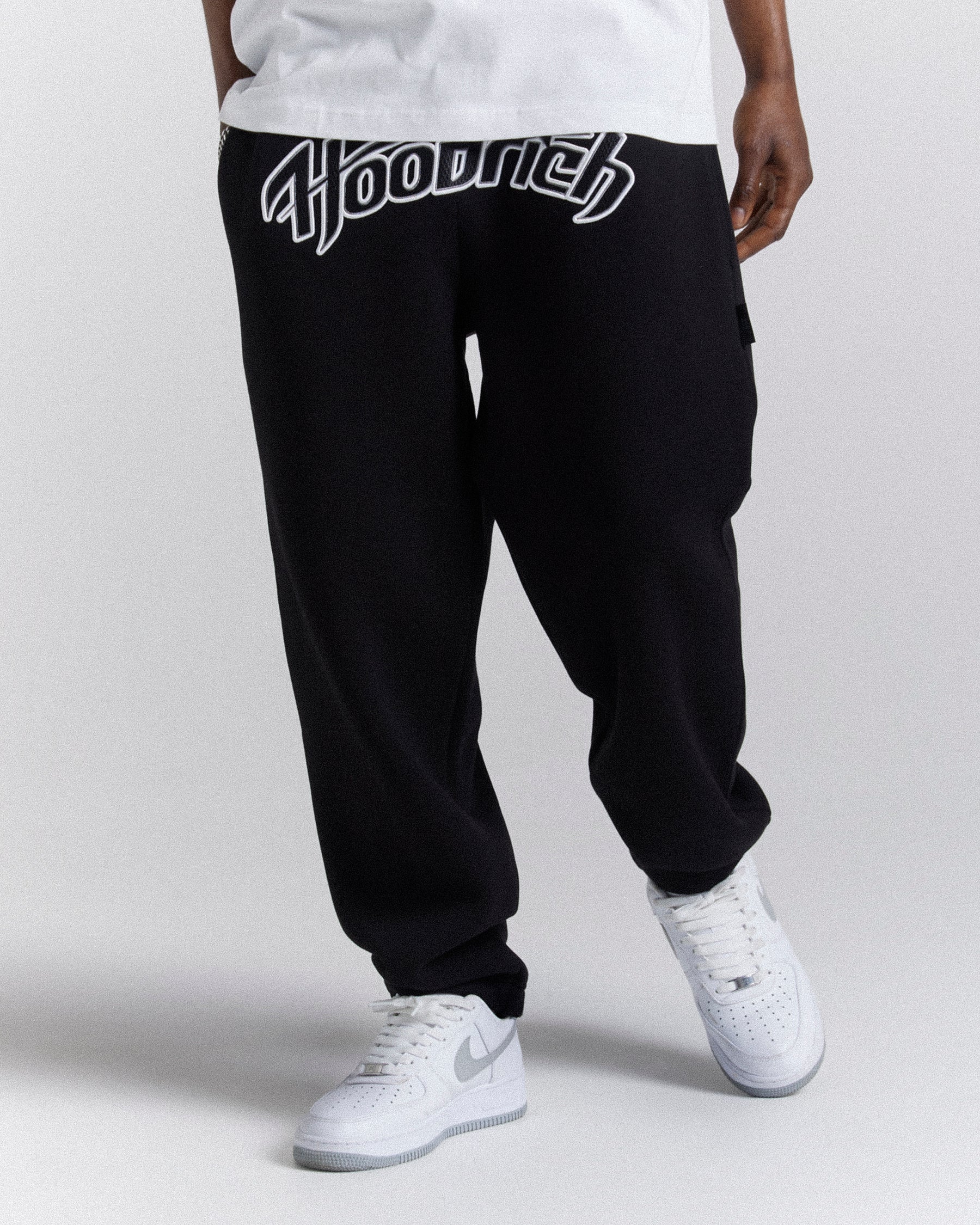 Galaxy Oversized Open Hem Jogger - Black/White