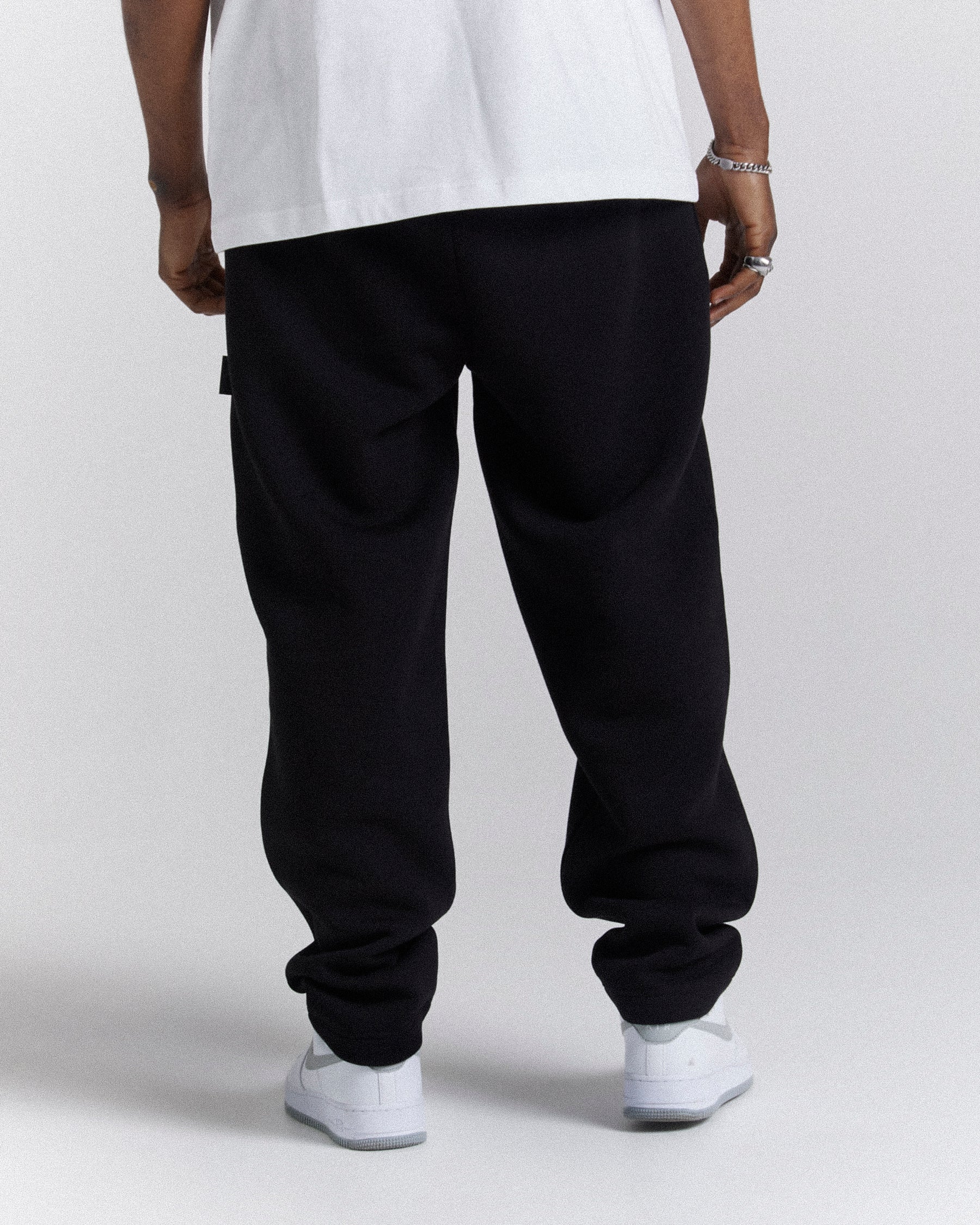 Galaxy Oversized Open Hem Jogger - Black/White