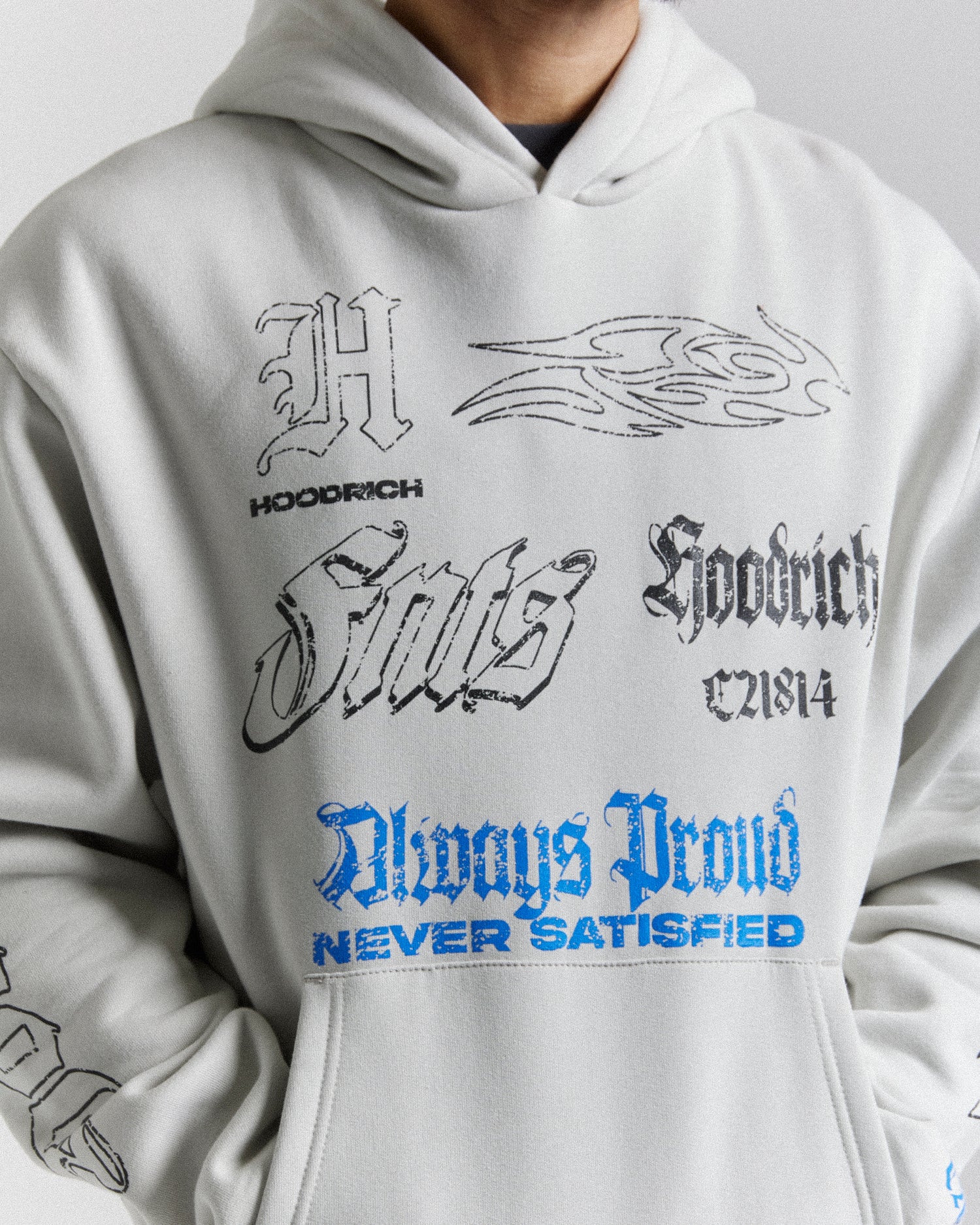 Blaze Oversized Hoodie - Grey/Blue/Black