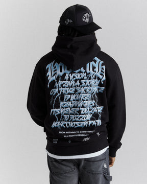 Tornado Oversized Hoodie  - Black/White/Blue