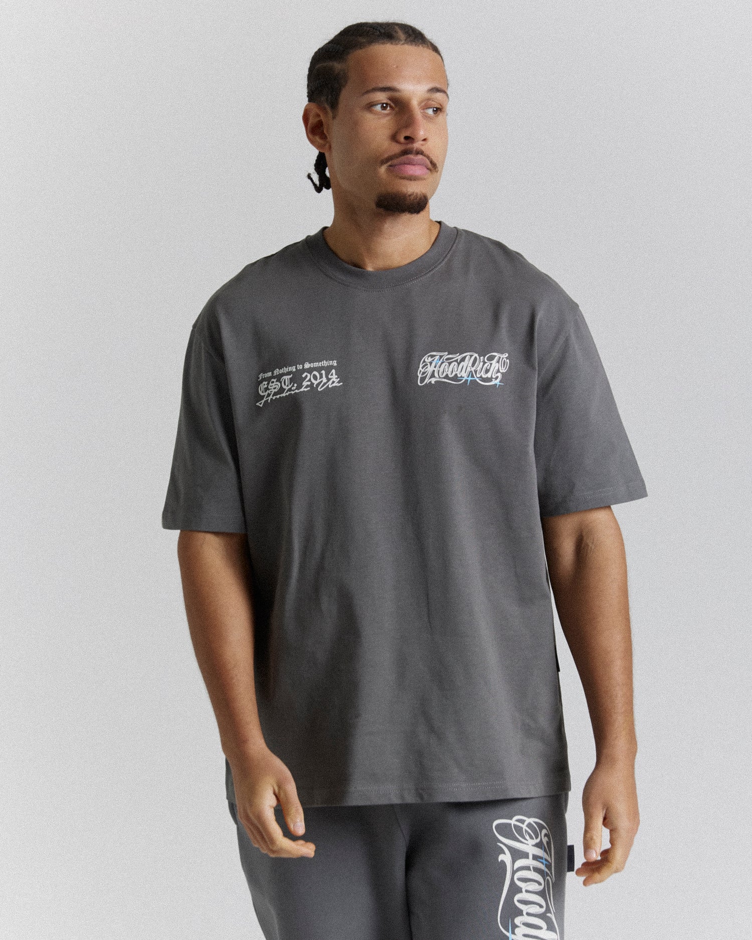 Legacy Oversized T-Shirt - Greys/White/Blue