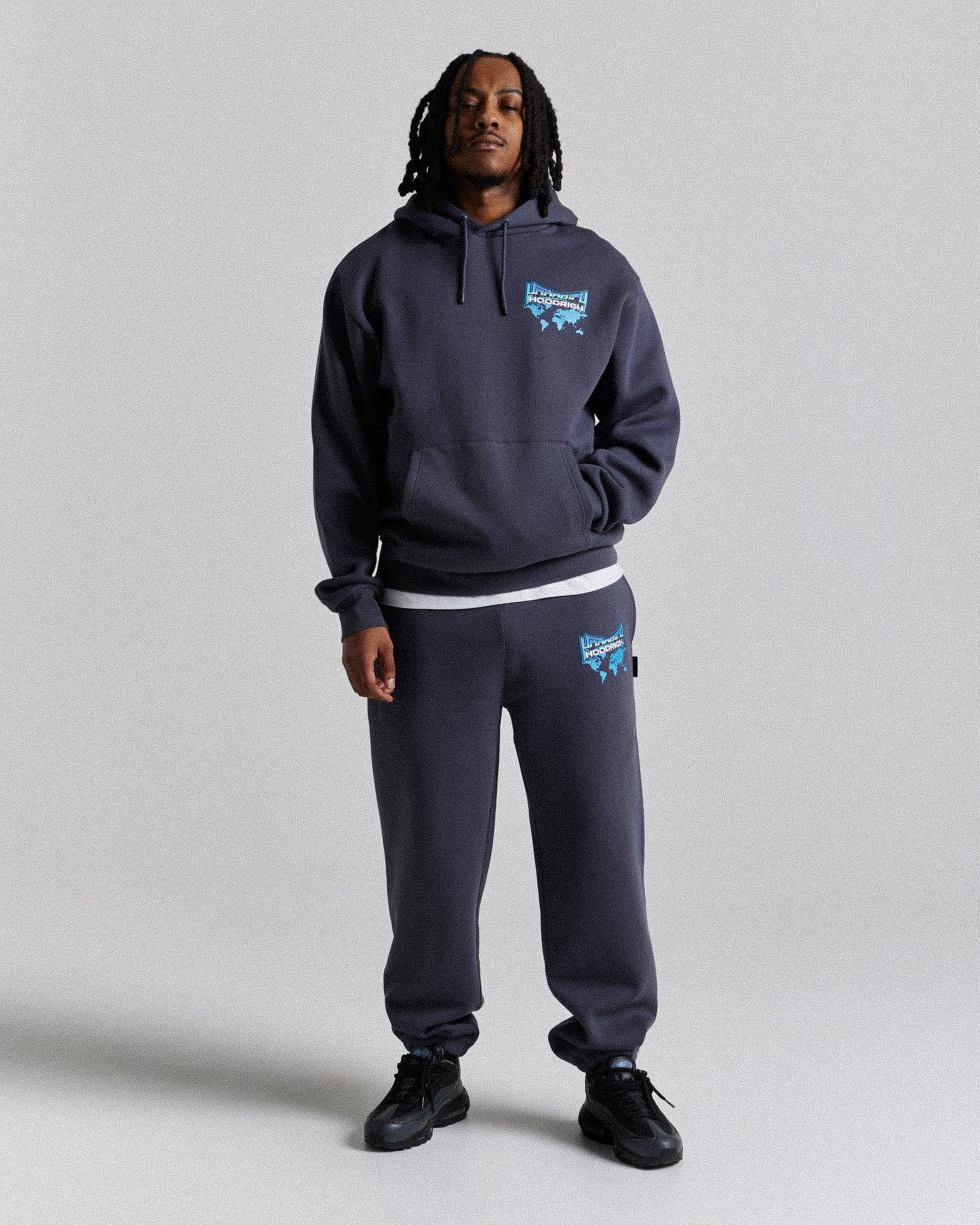 Worldwide Oversized Hoodie - Blue/White