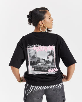 Urban Oversized T-Shirt - Black/White/Pink