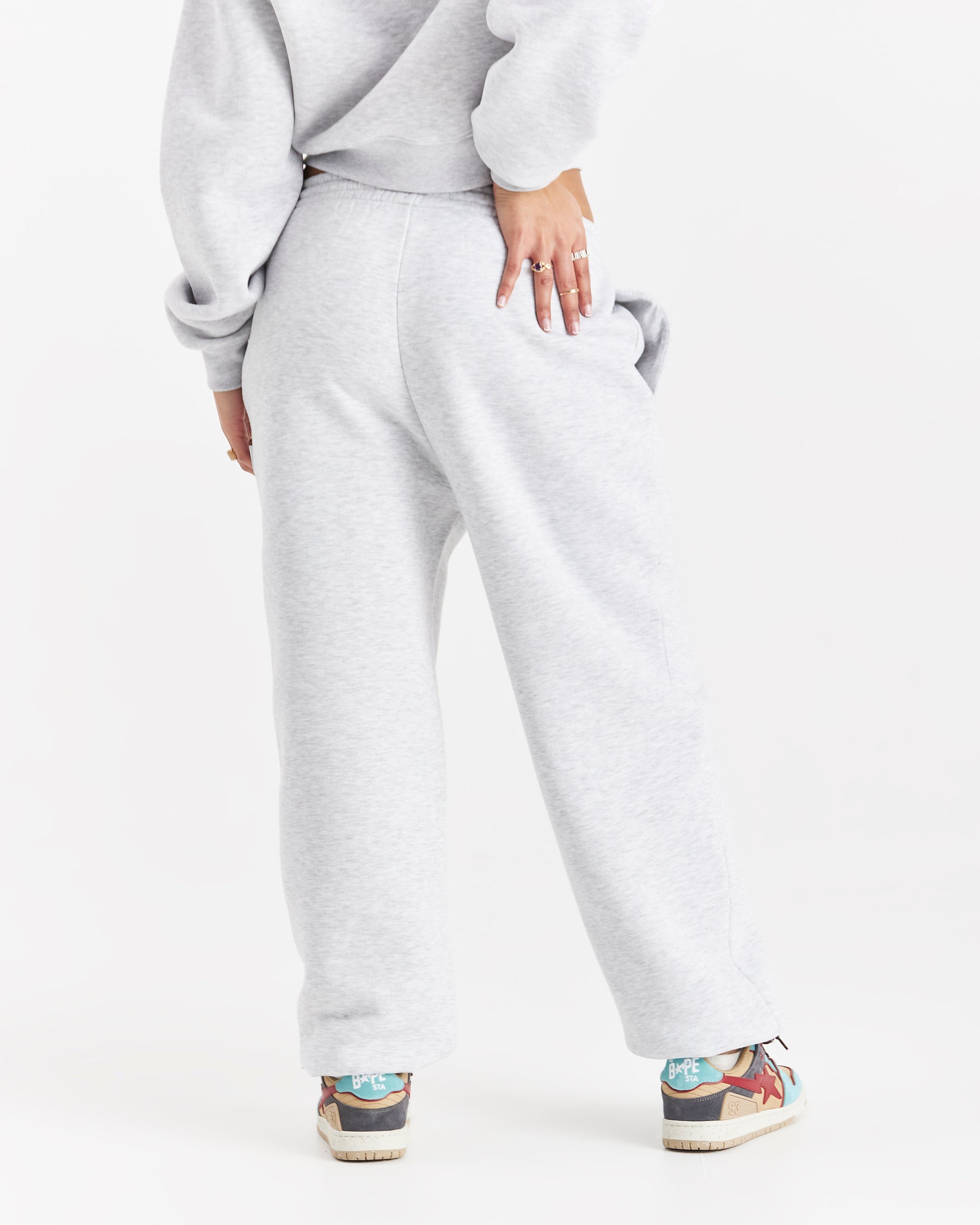 Lead Wide Leg Jogger - Light Grey/Blue