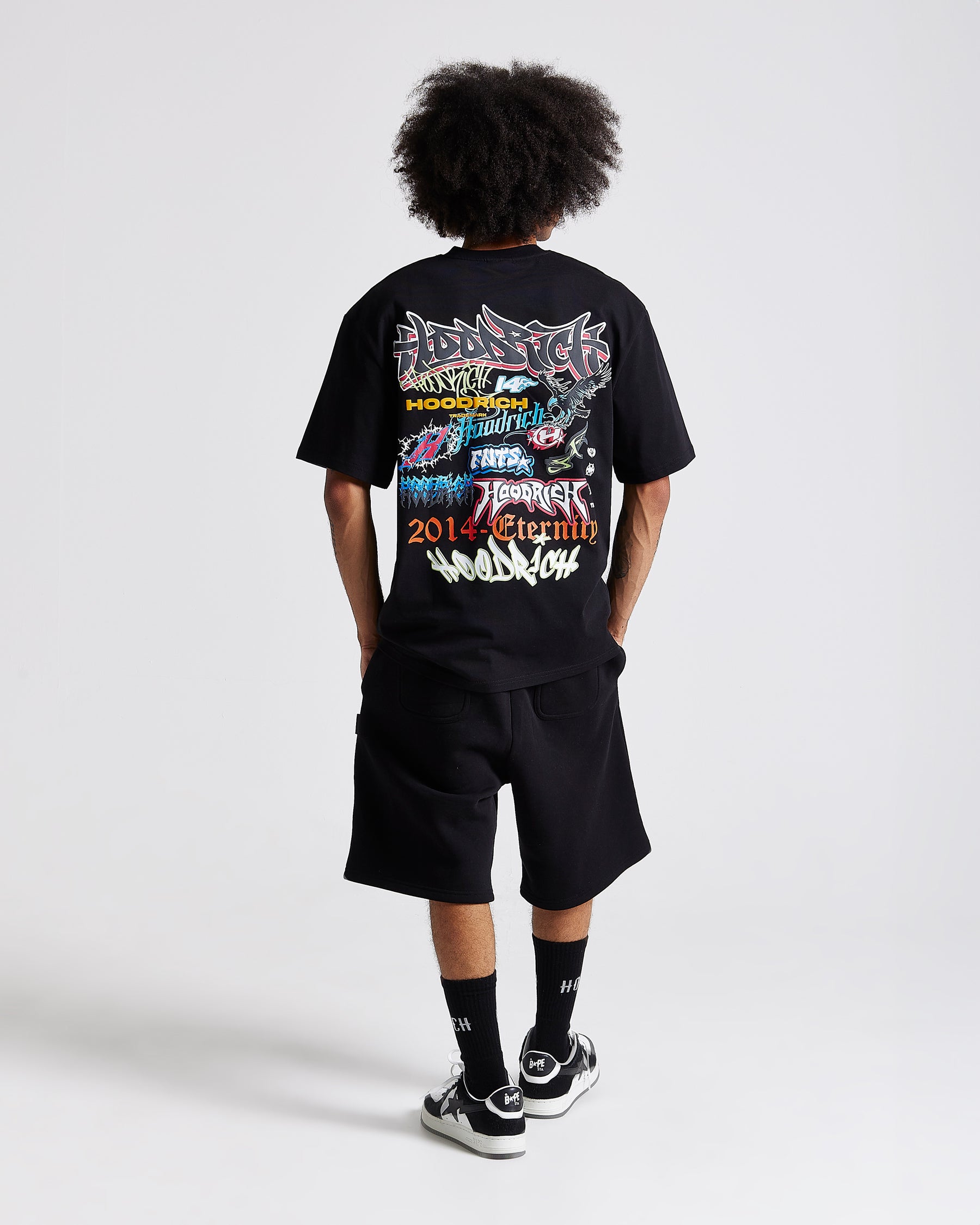 Graff Rave Oversized Shorts - Black/Grey/Pink