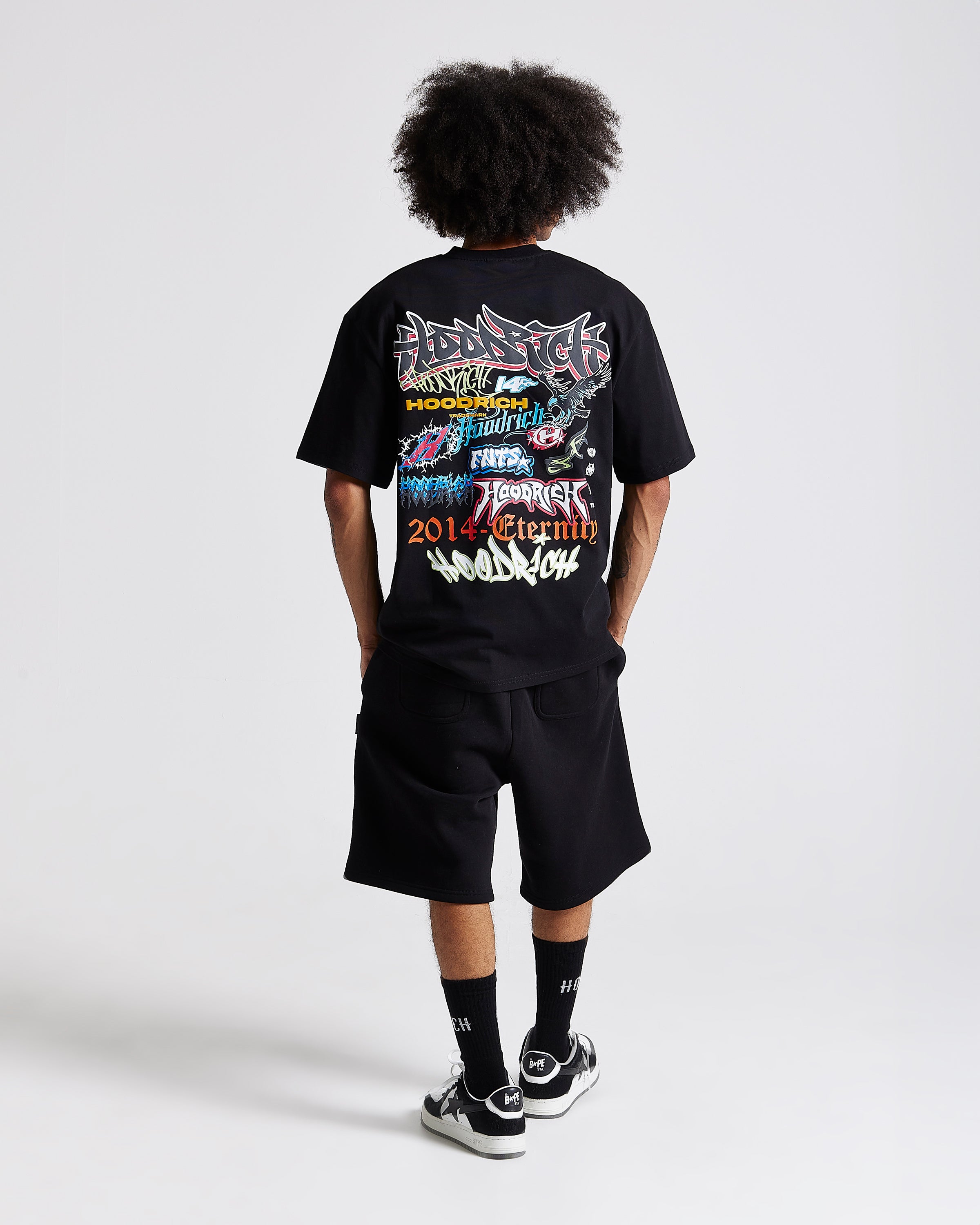 Graff Rave Oversized Shorts - Black/Grey/Pink