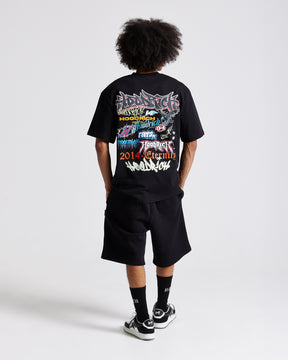 Graff Rave Oversized Shorts - Black/Grey/Pink