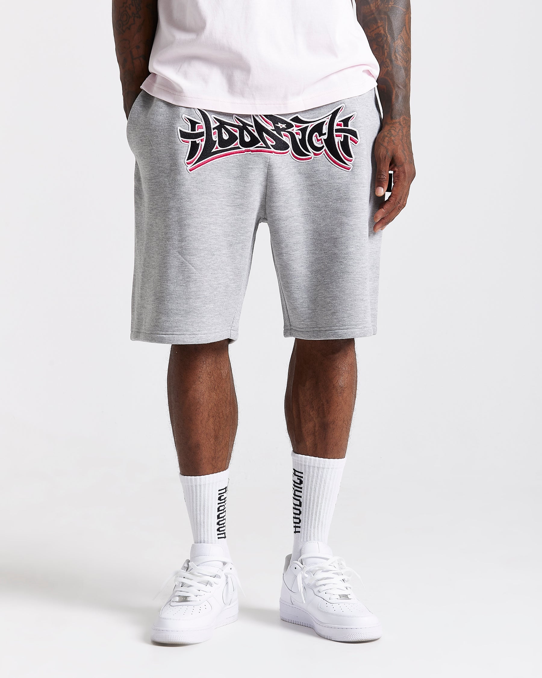Graff Oversized Shorts - Grey/Pink