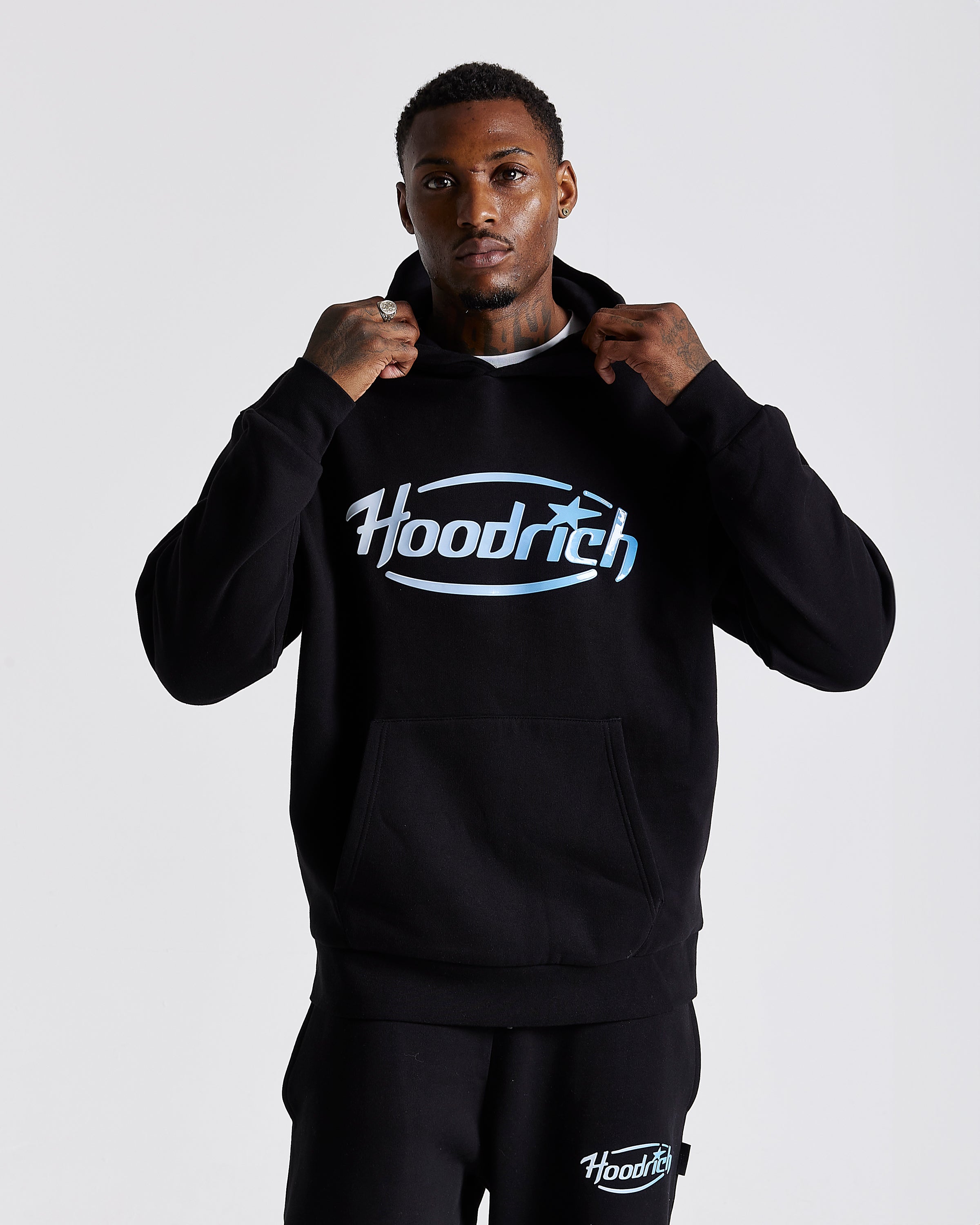 Curve Oversized Hoodie - Black/Blue