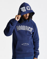 Sudadera con capucha Stature - Azul marino/Blanco