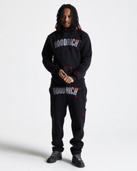 Pantalones de chándal Stature - Negro/Gris/Rojo