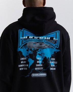 Worldwide Oversized Hoodie - Black/White/Blue