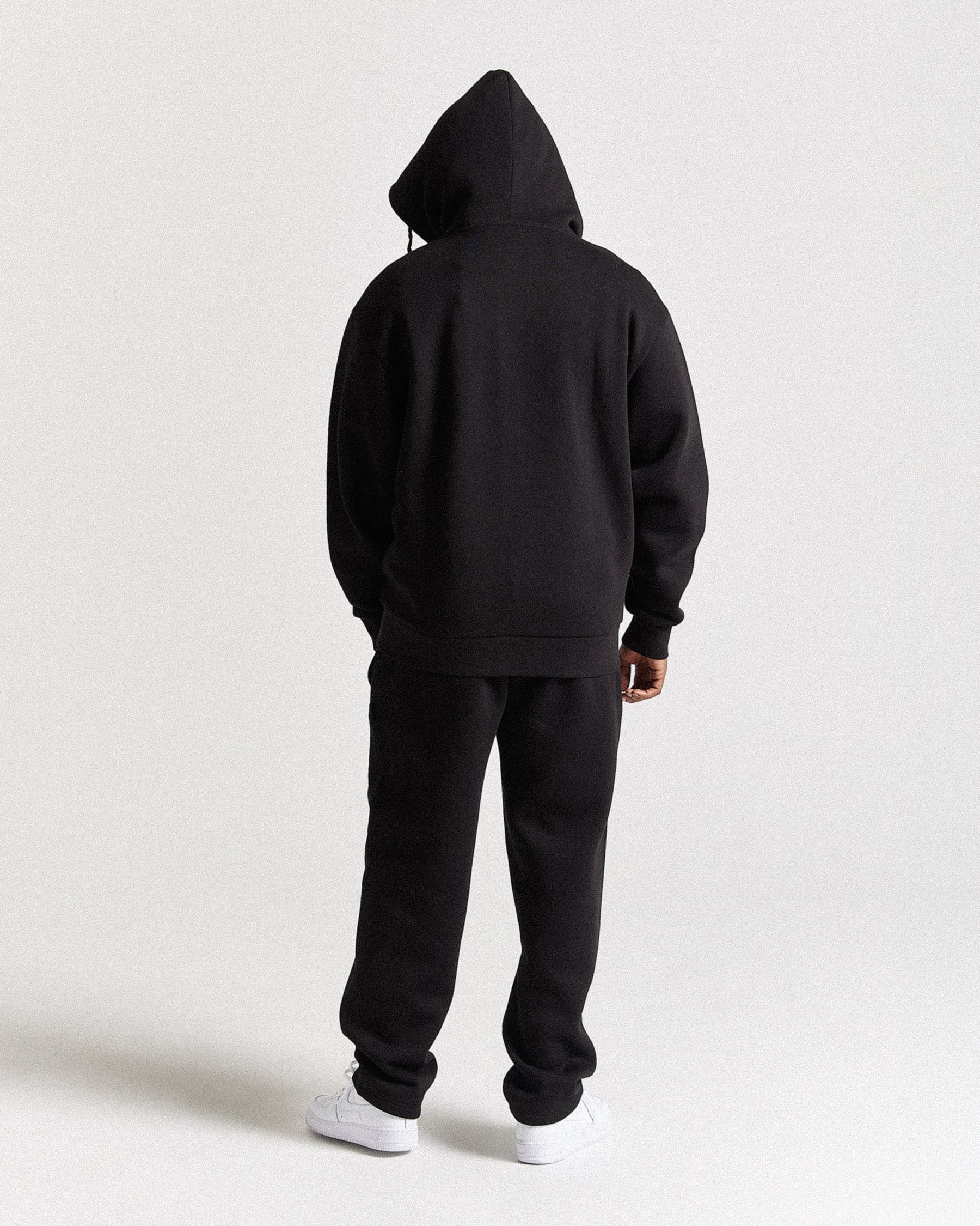 Triluxe Oversized Zip Through Hoodie - Black/White