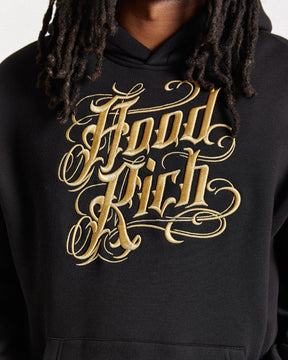 Script Oversized Hoodie - Black/Gold