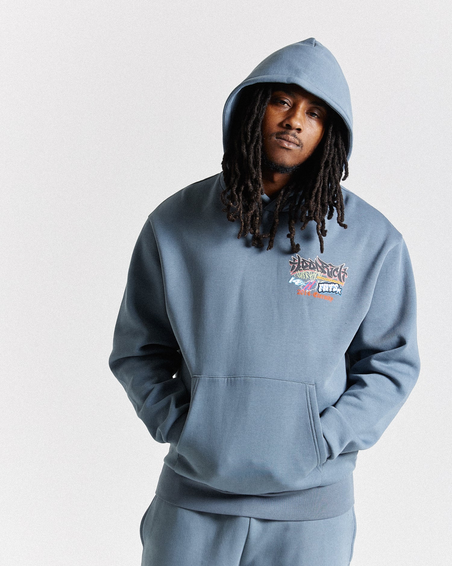 Graff Rave Oversized Hoodie - Grey
