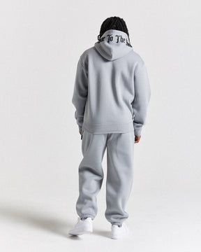 Dark Oversized Hoodie - Grey/Black/Red