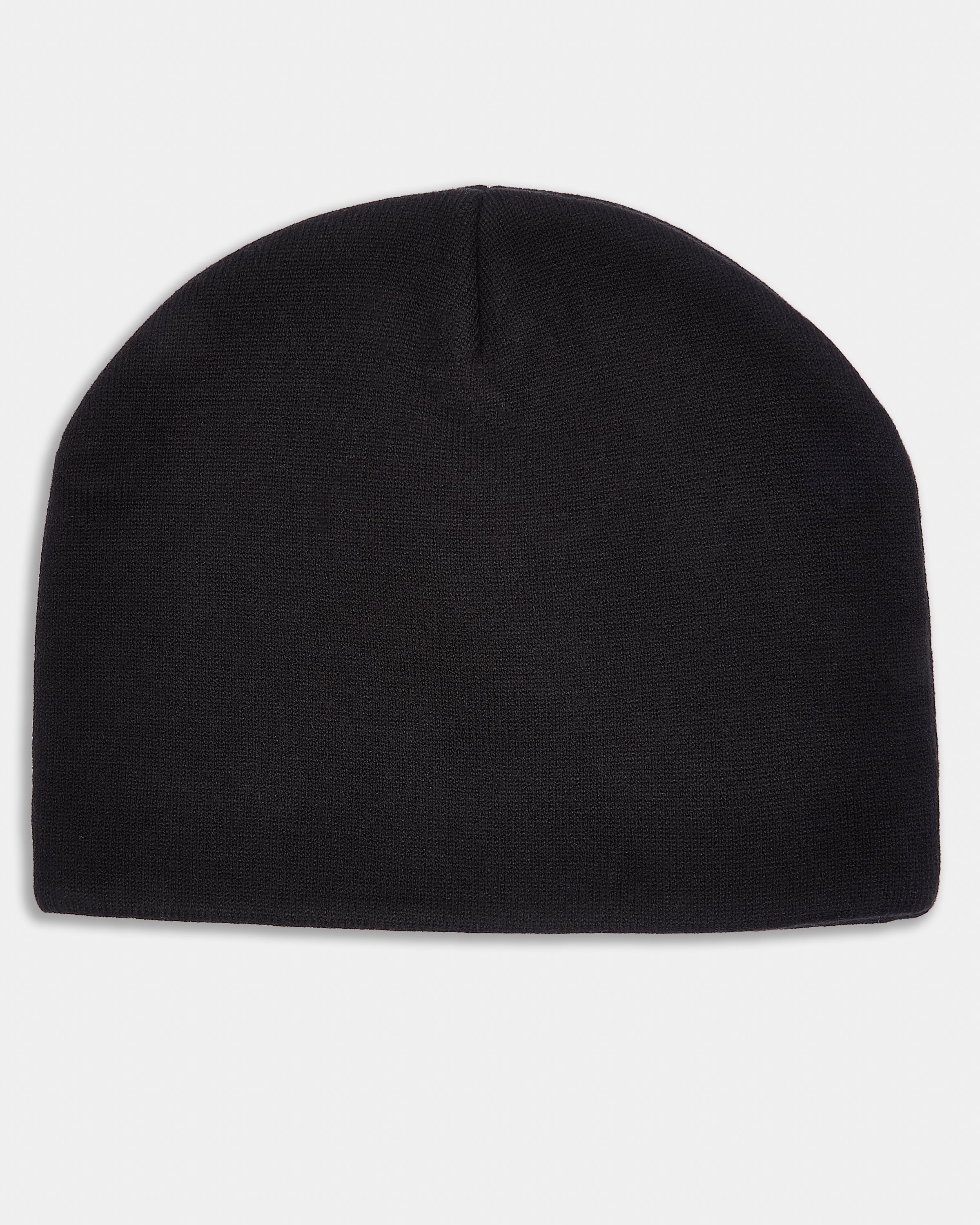 Curve Skull Knit Beanie - Black/White