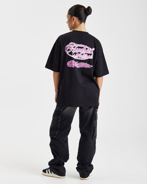 Sketch Money Oversized T-Shirt - Black/White/Pink