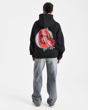 Cherries Oversized Hoodie - Black/White/Red