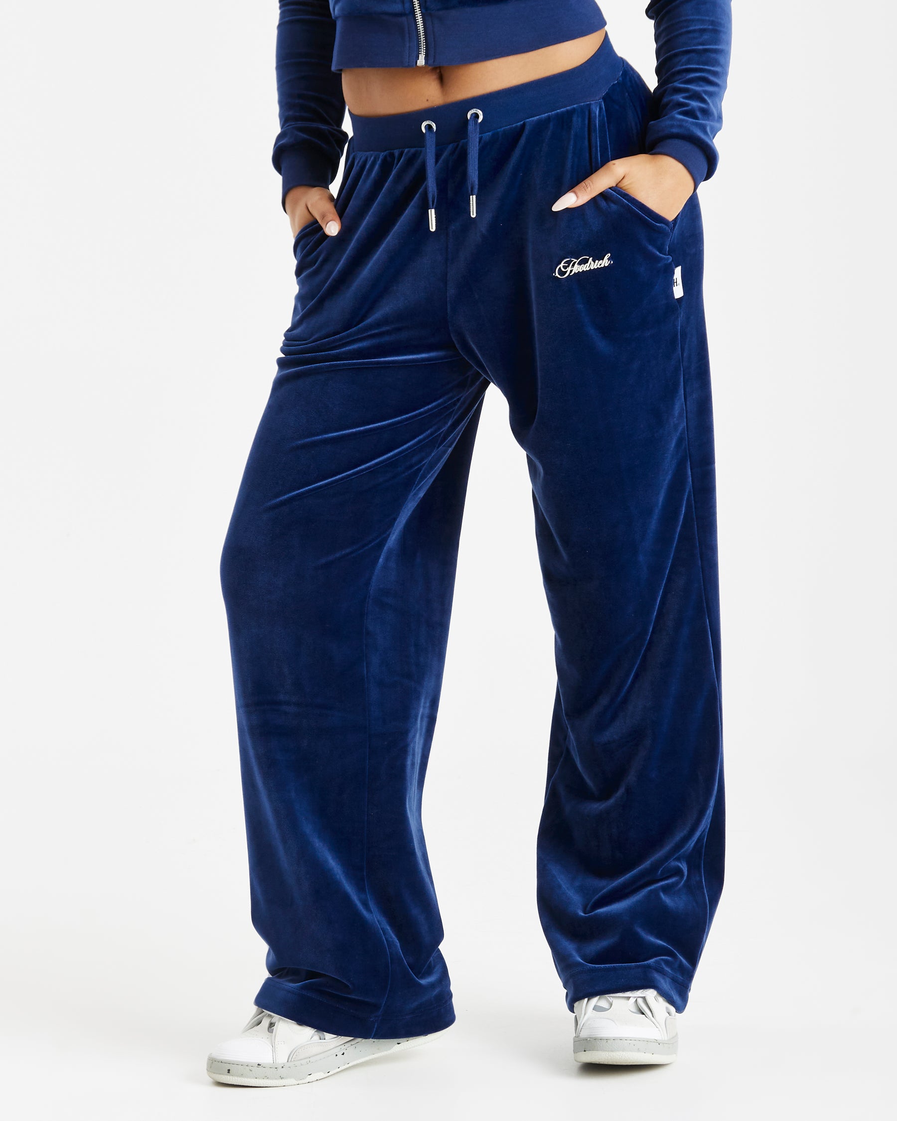 Figure Velour Joggers - Navy/Silver/Rhinestone