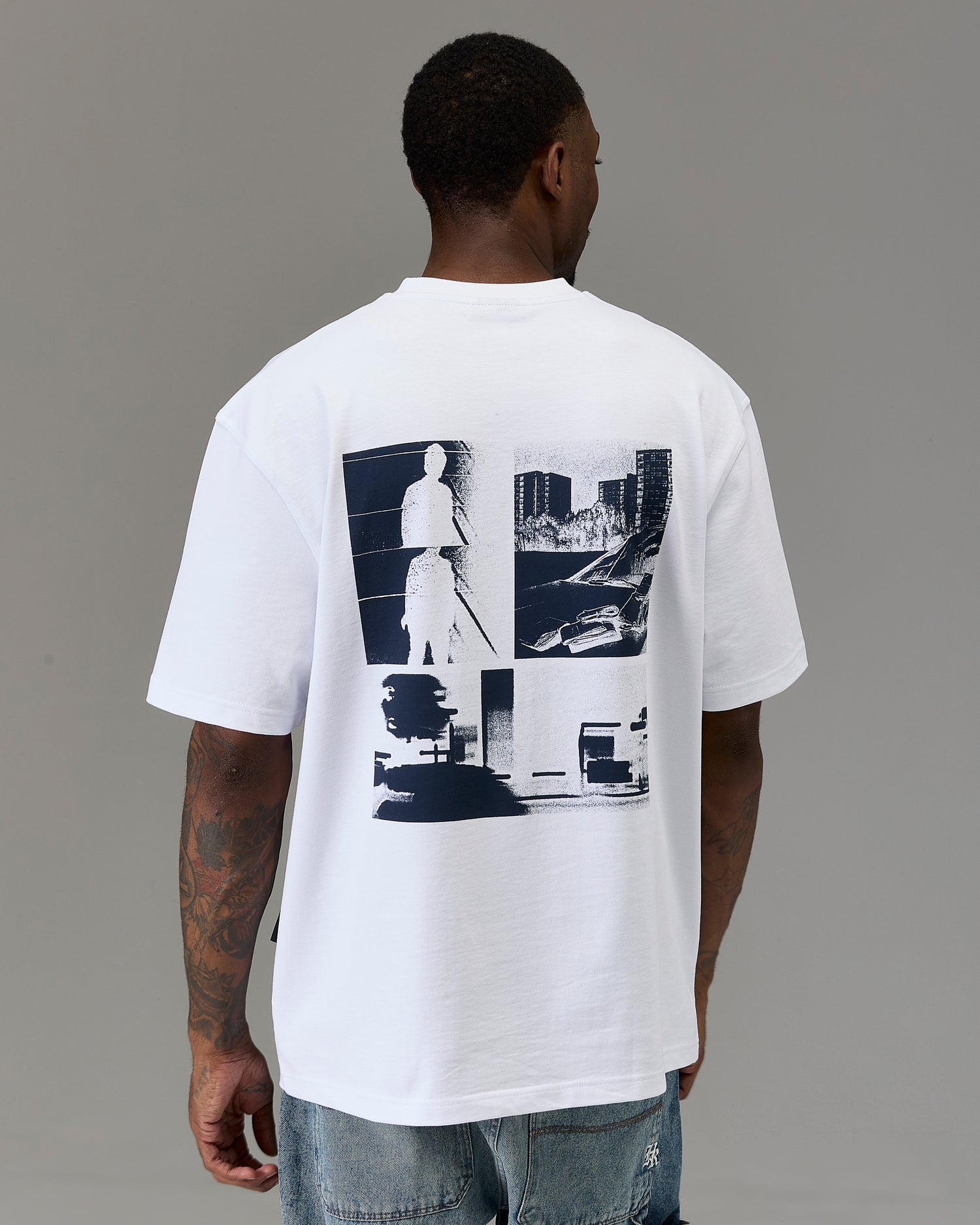 The Winners Circle Oversized T-Shirt - White/Blue