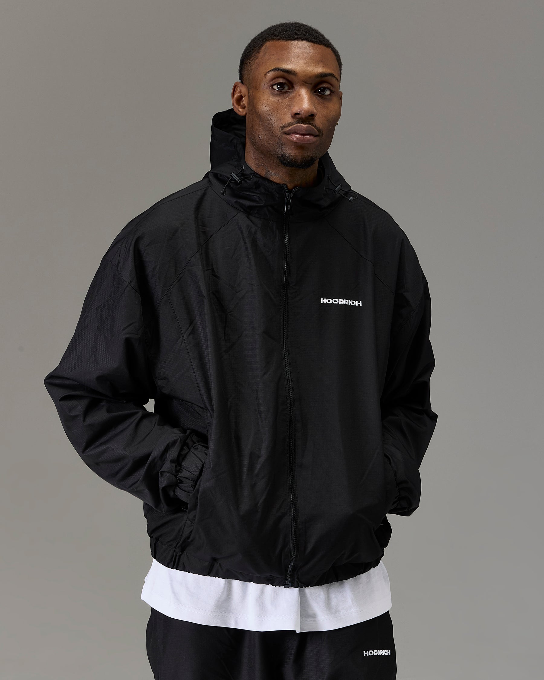 The Winners Circle Ripstop Woven Jacket - Black/White