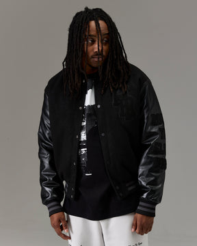 The Winners Circle Varsity Jacket - Black