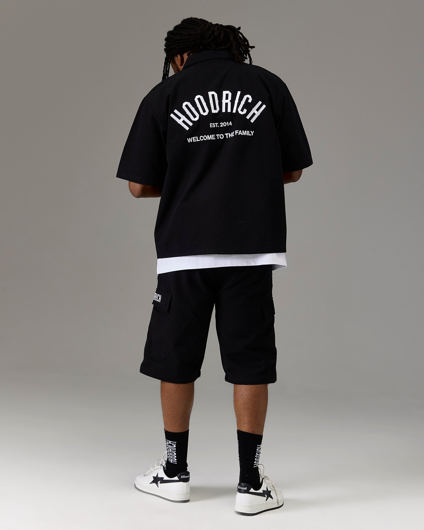 The Winners Circle Ripstop Cargo Shorts - Black/White