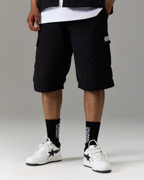 The Winners Circle Ripstop Cargo Shorts - Black/White