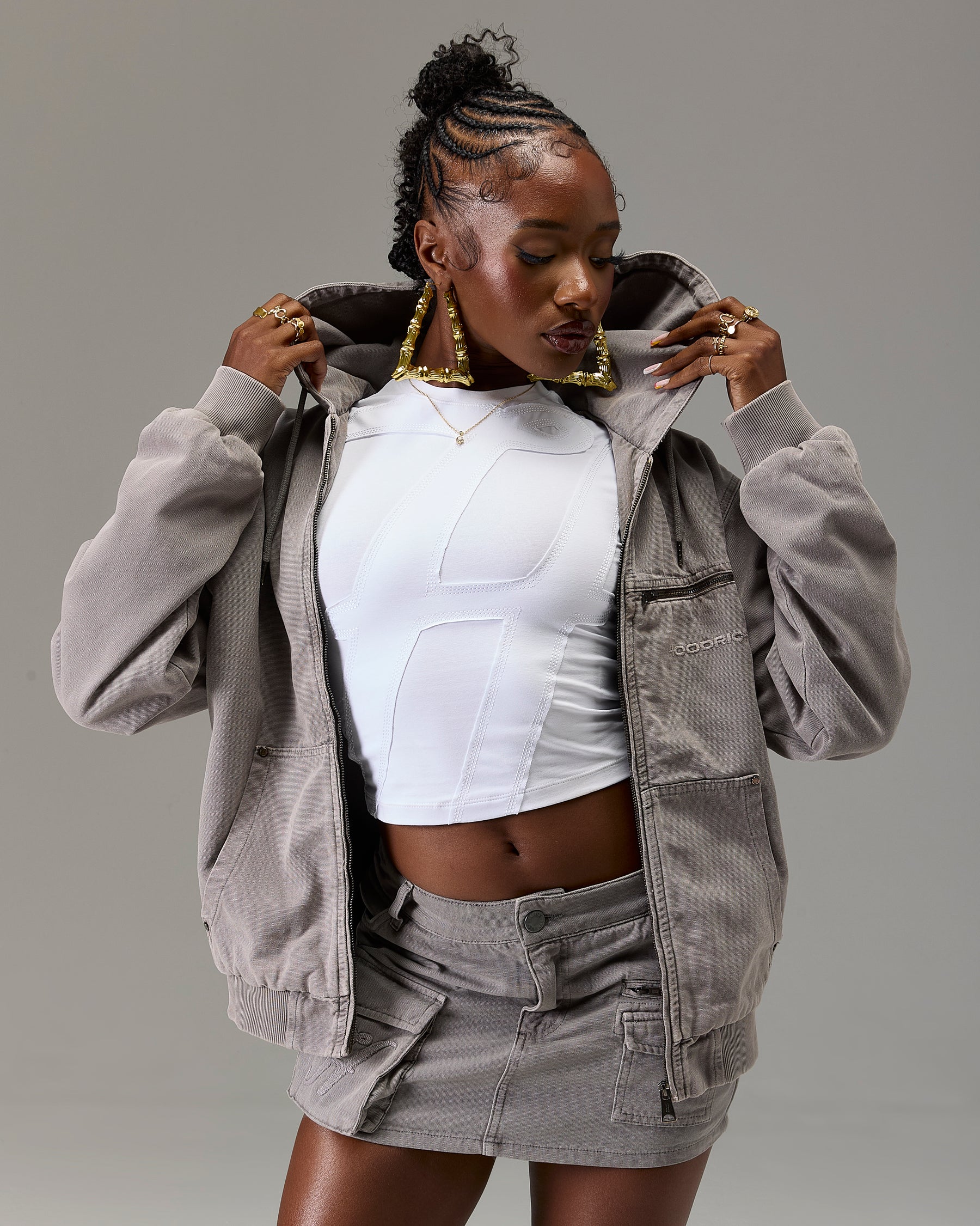 The Winners Circle Canvas Jacket - Grey