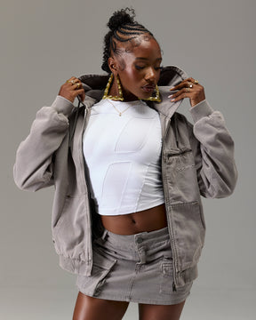The Winners Circle Canvas Jacket - Grey