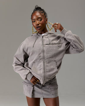 The Winners Circle Canvas Jacket - Grey