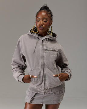 The Winners Circle Canvas Jacket - Grey