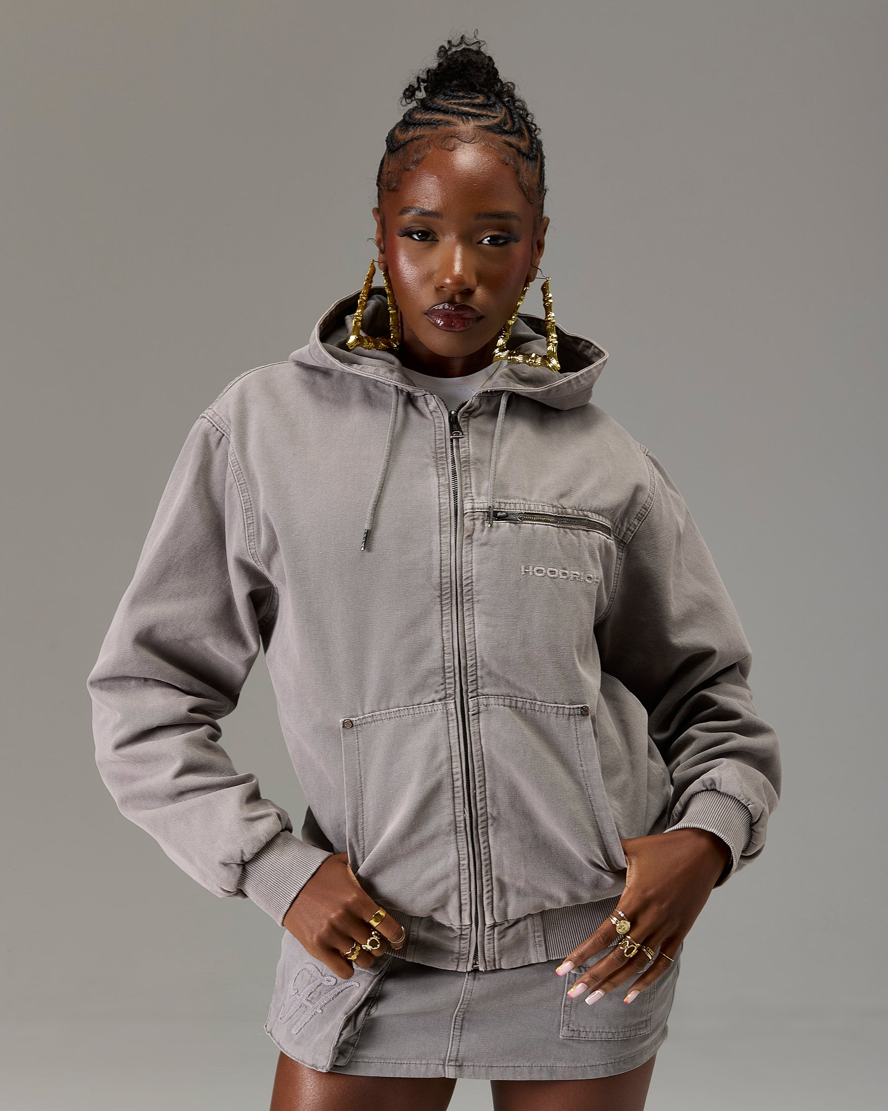 The Winners Circle Canvas Jacket - Grey