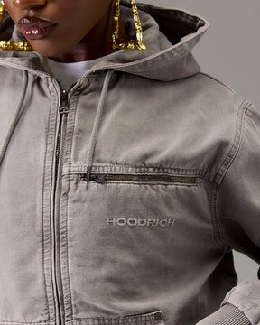 The Winners Circle Canvas Jacket - Grey