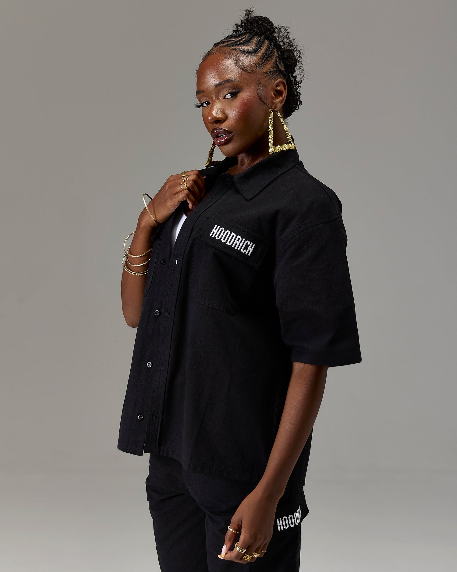 The Winners Circle Ripstop Shirt - Black/White