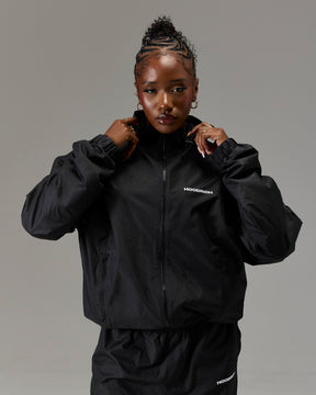 The Winners Circle Ripstop Woven Jacket - Black/White