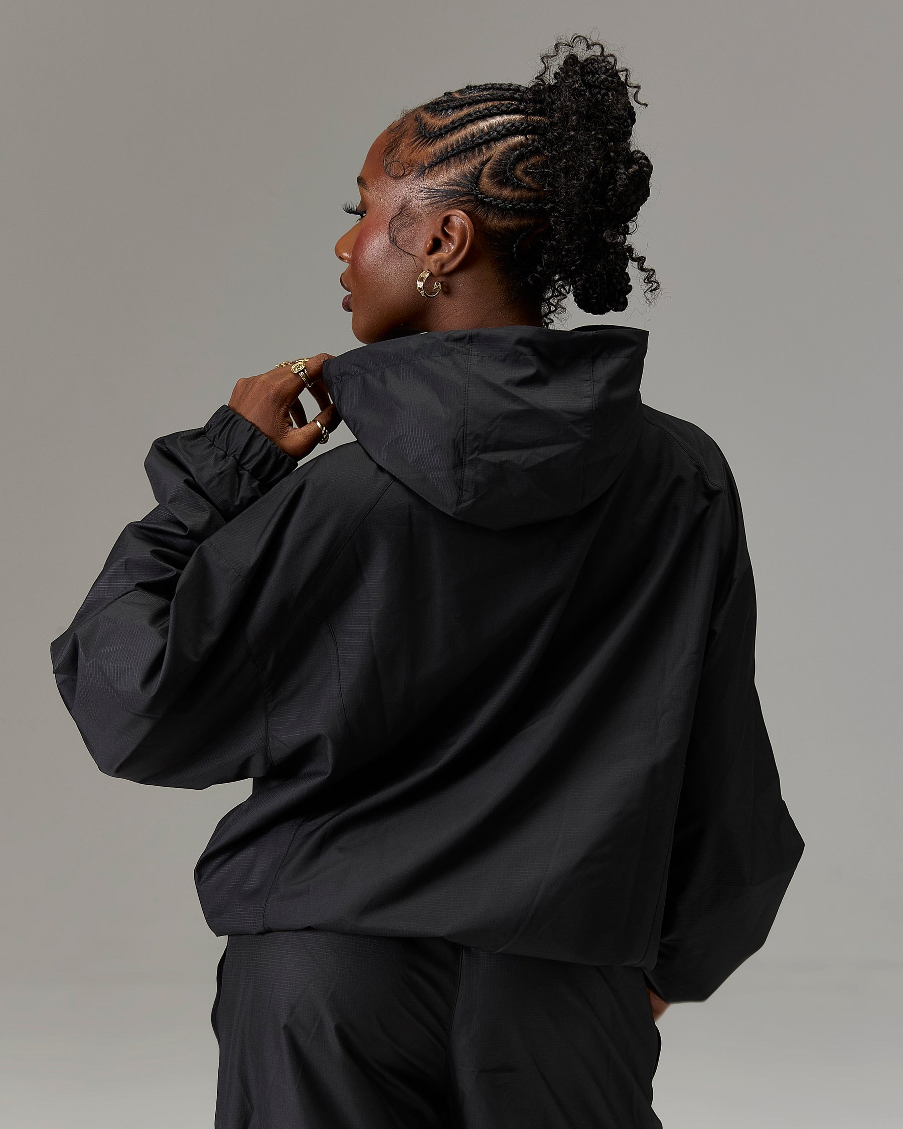 The Winners Circle Ripstop Woven Jacket - Black/White