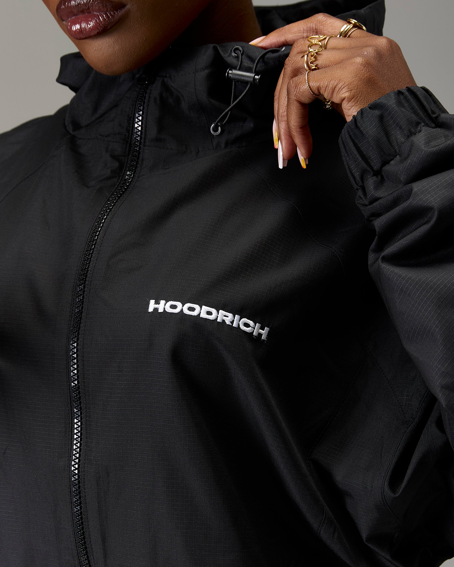 The Winners Circle Ripstop Woven Jacket - Black/White